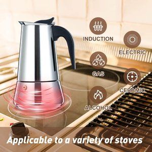 6 cups Stainless Steel Italian Classic Espresso Moka Pot